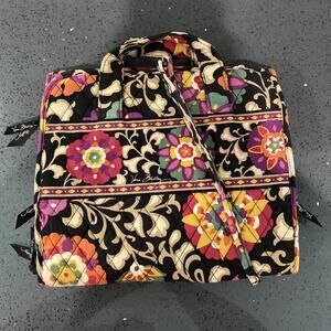 Vera Bradley Womens Multicolor Floral Allover Print Multiple Pockets Travel Bag